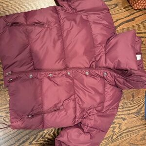 Alo Gold Rush Puffer in Burgundy